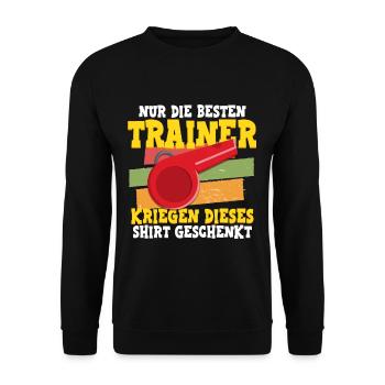 Nur die besten Trainer Fußball Fußballtrainer - Unisex Pullover - Schwarz - Vorne - Alina (178cm) & Michal (187cm)