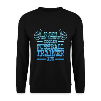 So sieht ein richtig cooler Fußball Trainer aus - Unisex Pullover - Schwarz - Vorne - Alina (178cm) & Michal (187cm)
