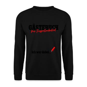 Gästebuch Junggesellinnenabschied - Unisex Pullover - Schwarz - Vorne - Alina (178cm) & Michal (187cm)