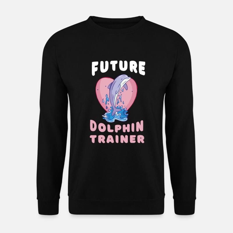 Cute Dolphin Dolphin Trainer - Unisex Sweatshirt - black