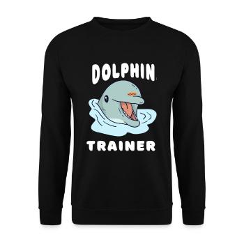 Cute dolphin design n dolphin trainer - Unisex Sweatshirt - black - Front - Alina (178cm) & Michal (187cm)
