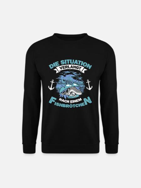Fiscbrötchen Design für jeden Norddeutschen - Unisex Pullover - Schwarz