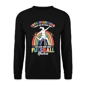 Fußballspielerin Frauen Fußball - Unisex Pullover - Schwarz - Vorne - Alina (178cm) & Michal (187cm)