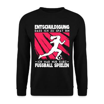 Fußballspielerin Frauen Fußball - Unisex Pullover - Schwarz - Vorne - Alina (178cm) & Michal (187cm)