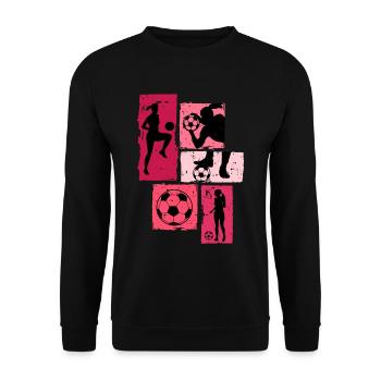 Fußballspielerin Frauen Fußball - Unisex Pullover - Schwarz - Vorne - Alina (178cm) & Michal (187cm)