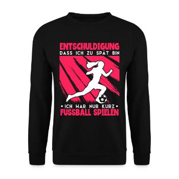 Fußballspielerin Frauen Fußball - Unisex Pullover - Schwarz - Vorne - Alina (178cm) & Michal (187cm)