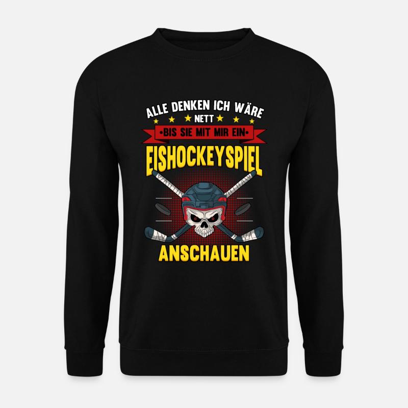 Eishockey Fan Eishockeyspiel - Unisex Pullover - Schwarz