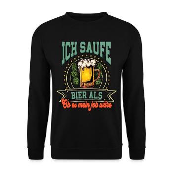 Bier - Unisex Pullover - Schwarz - Vorne - Alina (178cm) & Michal (187cm)