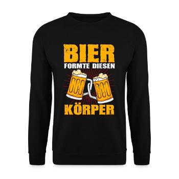 Bier formte diesen Körper Bier - Unisex Pullover - Schwarz - Vorne - Alina (178cm) & Michal (187cm)