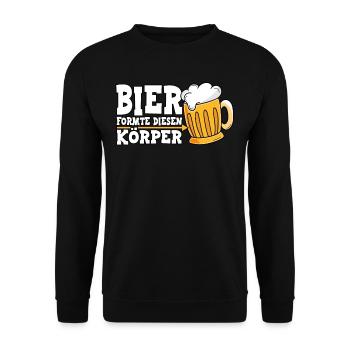 Bier formte diesen Körper Bier - Unisex Pullover - Schwarz - Vorne - Alina (178cm) & Michal (187cm)