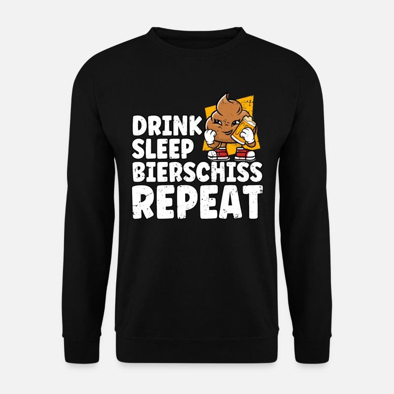 Drink Sleep Bierschiss Repeat Bier - Unisex Pullover - Schwarz