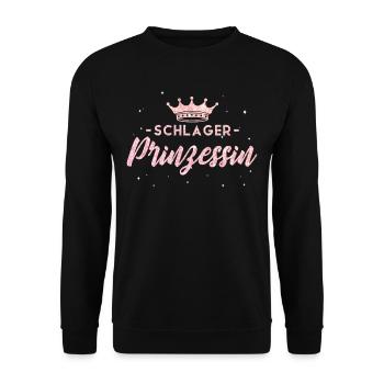 Schlagerparty Schlager Prinzessin - Unisex Pullover - Schwarz - Vorne - Alina (178cm) & Michal (187cm)