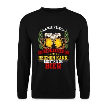 Da mir keiner das Wasser reichen kann Bier - Unisex Pullover - Schwarz - Vorne - Alina (178cm) & Michal (187cm)