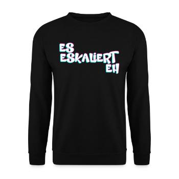 Es Eskaliert Eh Techno Rave - Unisex Pullover - Schwarz - Vorne - Alina (178cm) & Michal (187cm)