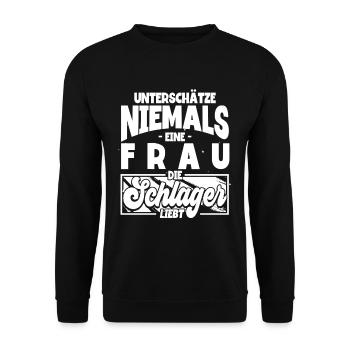Schlagerparty Frauen Schlager - Unisex Pullover - Schwarz - Vorne - Alina (178cm) & Michal (187cm)