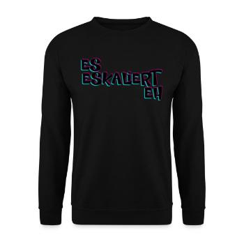 Es Eskaliert Eh Techno Rave - Unisex Pullover - Schwarz - Vorne - Alina (178cm) & Michal (187cm)