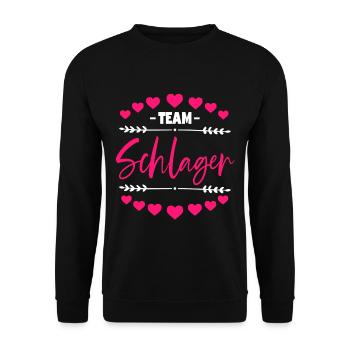 Schlagerparty Frauen Team Schlager - Unisex Pullover - Schwarz - Vorne - Alina (178cm) & Michal (187cm)