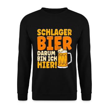 Schlagerparty Schlager Bier - Unisex Pullover - Schwarz - Vorne - Alina (178cm) & Michal (187cm)