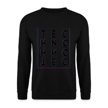 Techno - Unisex Pullover - Schwarz - Vorne - Alina (178cm) & Michal (187cm)