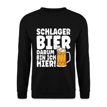Schlagerparty Schlager Bier - Unisex Pullover - Schwarz - Vorne - Alina (178cm) & Michal (187cm)