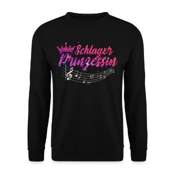 Schlagerparty Schlager Prinzessin - Unisex Pullover - Schwarz - Vorne - Alina (178cm) & Michal (187cm)