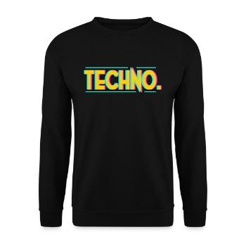 Techno - Unisex Pullover - Schwarz - Vorne - Alina (178cm) & Michal (187cm)