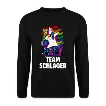 Schlagerparty Team Schlager - Unisex Pullover - Schwarz - Vorne - Alina (178cm) & Michal (187cm)
