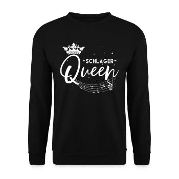 Schlager Queen Krone Schlagerparty Frauen Schlager - Unisex Pullover - Schwarz - Vorne - Alina (178cm) & Michal (187cm)