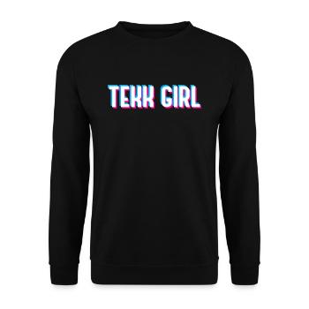 Tekk Girl Techno Frauen - Unisex Pullover - Schwarz - Vorne - Alina (178cm) & Michal (187cm)