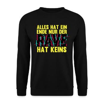 Techno Musik Rave - Unisex Pullover - Schwarz - Vorne - Alina (178cm) & Michal (187cm)