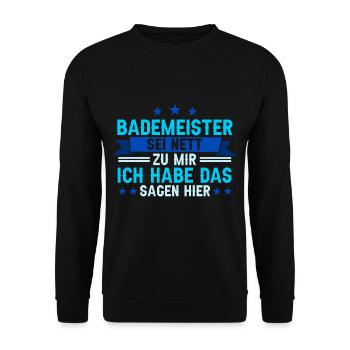 Rettungsschwimmer Bademeister - Unisex Pullover - Schwarz - Vorne - Alina (178cm) & Michal (187cm)