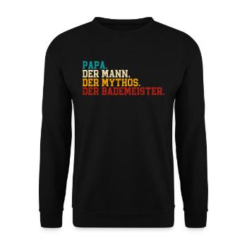 Rettungsschwimmer Papa Bademeister - Unisex Pullover - Schwarz - Vorne - Alina (178cm) & Michal (187cm)