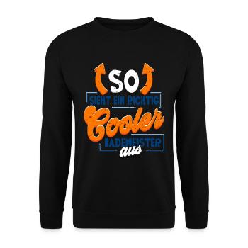 Rettungsschwimmer Bademeister - Unisex Pullover - Schwarz - Vorne - Alina (178cm) & Michal (187cm)