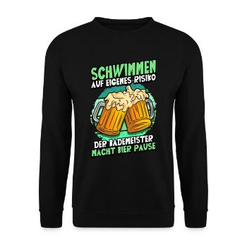 Rettungsschwimmer Bademeister - Unisex Pullover - Schwarz - Vorne - Alina (178cm) & Michal (187cm)