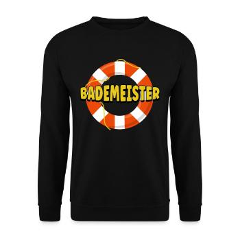 Rettungsschwimmer Bademeister - Unisex Pullover - Schwarz - Vorne - Alina (178cm) & Michal (187cm)