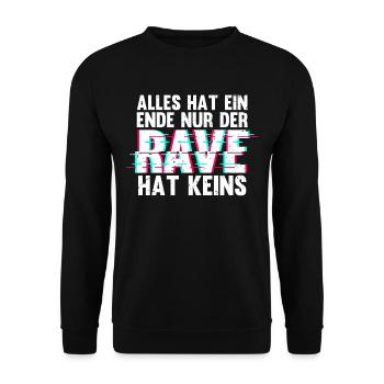 Techno Musik Rave - Unisex Pullover - Schwarz - Vorne - Alina (178cm) & Michal (187cm)