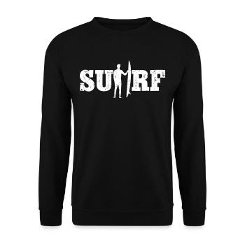 Surfing Surf Surfer - Unisex Sweatshirt - black - Front - Alina (178cm) & Michal (187cm)