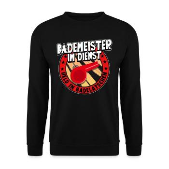 Rettungsschwimmer Bademeister - Unisex Pullover - Schwarz - Vorne - Alina (178cm) & Michal (187cm)