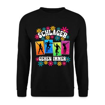 Schlagerparty Schlager Gehen Immer - Unisex Pullover - Schwarz - Vorne - Alina (178cm) & Michal (187cm)