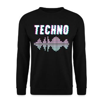 Techno Music - Unisex Sweatshirt - black - Front - Alina (178cm) & Michal (187cm)