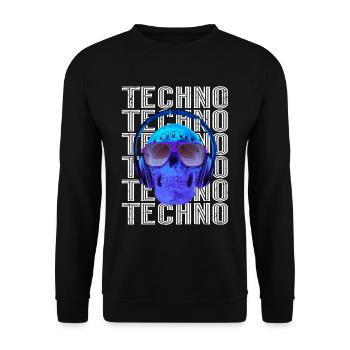 Techno Music - Unisex Sweatshirt - black - Front - Alina (178cm) & Michal (187cm)