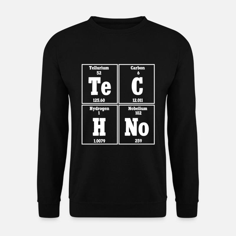 Techno Musik Rave Techno Periodensystem - Unisex Pullover - Schwarz