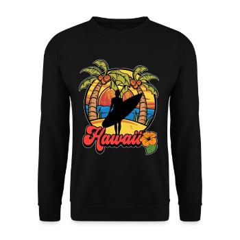 Surfing Surf Surfer Hawaii - Unisex Sweatshirt - black - Front - Alina (178cm) & Michal (187cm)