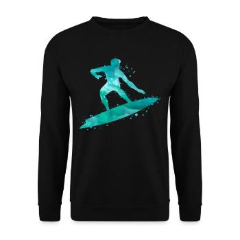 Surfing Surf Surfer - Unisex Sweatshirt - black - Front - Alina (178cm) & Michal (187cm)