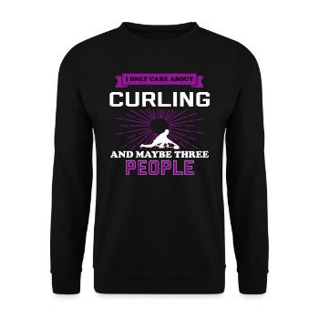 Curling et peut-être 3 personnes - Sweat-shirt Unisexe - noir - Devant - Alina (178cm) & Michal (187cm)