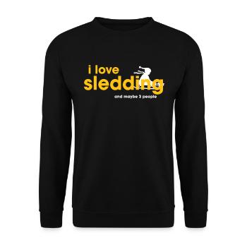 J’adore la luge - Sweat-shirt Unisexe - noir - Devant - Alina (178cm) & Michal (187cm)