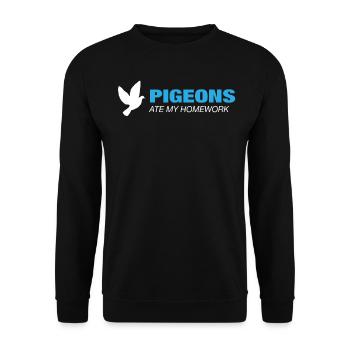 Pigeons Ate My Homework - Fantastic Pigeon Tshirt - Unisex Pullover - Schwarz - Vorne - Alina (178cm) & Michal (187cm)