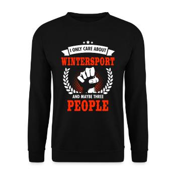 Je ne me soucie que des sports d’hiver et peut-être de trois personnes - Sweat-shirt Unisexe - noir - Devant - Alina (178cm) & Michal (187cm)