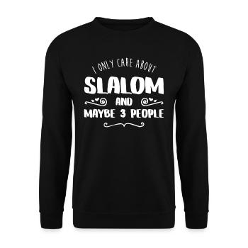 Je ne me soucie que du slalom DRÔLE T SHIRT - Sweat-shirt Unisexe - noir - Devant - Alina (178cm) & Michal (187cm)