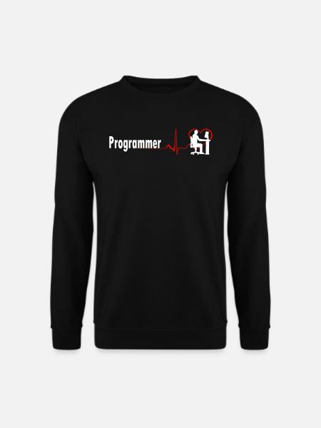 UNIQUE PROGRAMMER HEARTBEAT DESIGN - Unisex Sweatshirt - black